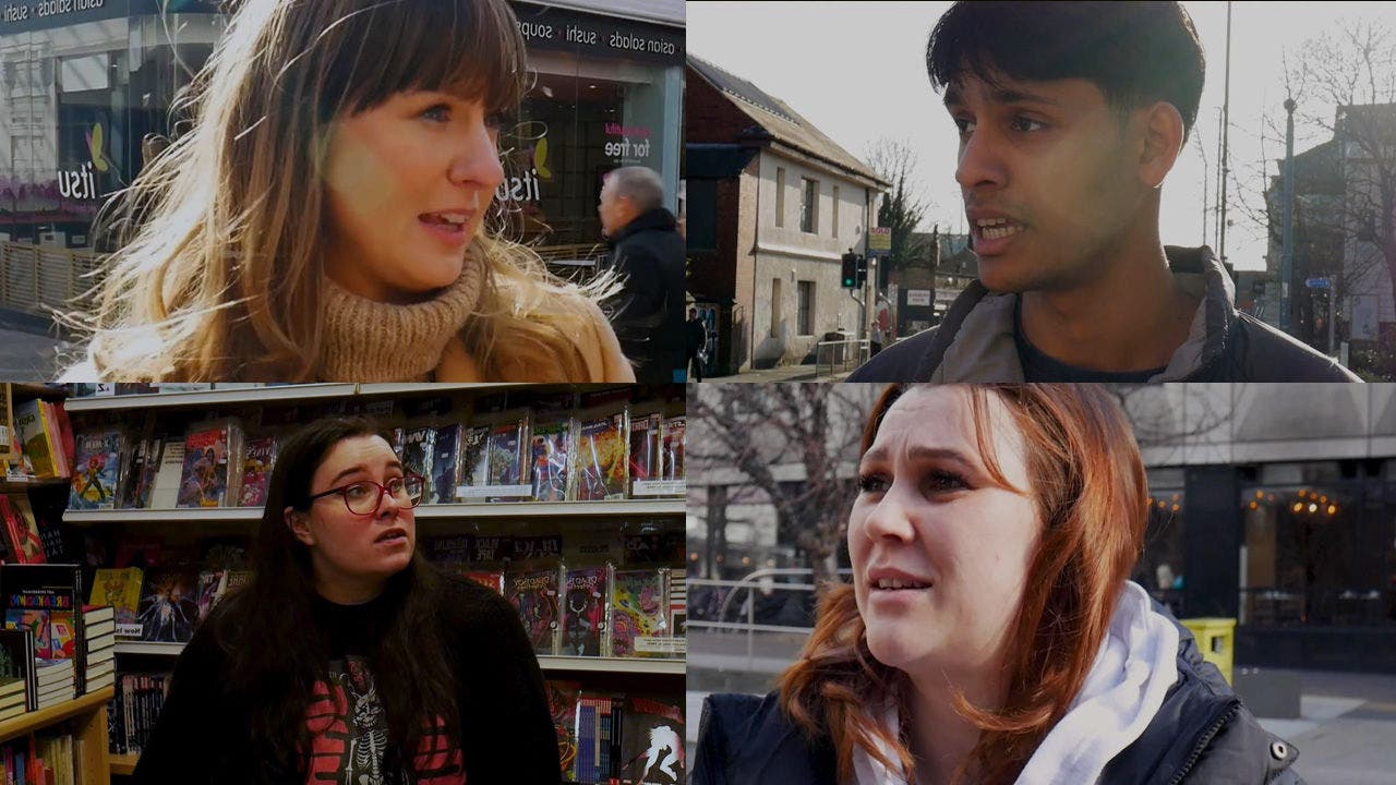 People on the streets of Leeds answering questions on finance apps